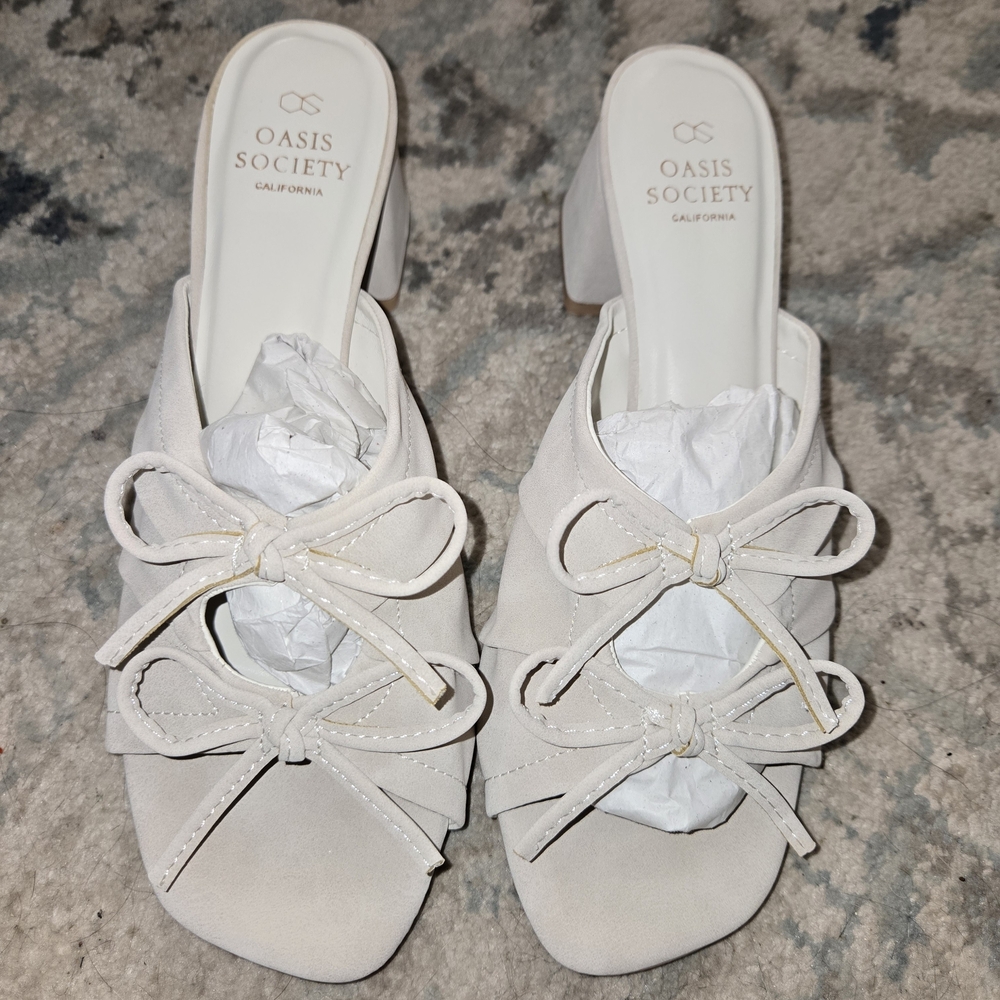 Society Women's White Heeled Sandals